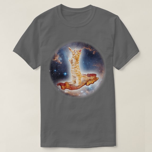 Outer Space Cat Kitty Astronaut Animal Face Galaxy T-Shirt (Design Front)