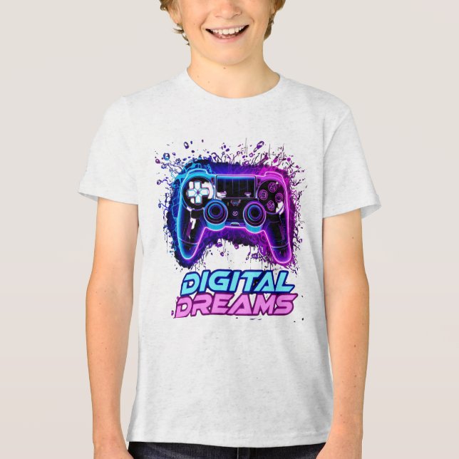 Outer Space Chalkboard Constellation Doodles Kids  Tri-Blend Shirt (Front)