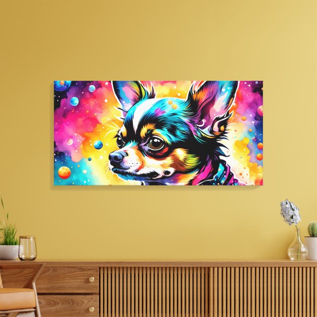 OUTER SPACE CHIHUAHUA 2 CANVAS PRINT (Insitu(LivingRoom))