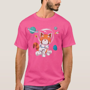 Outer Space China Zoo Animal Science Astronaut Red T-Shirt