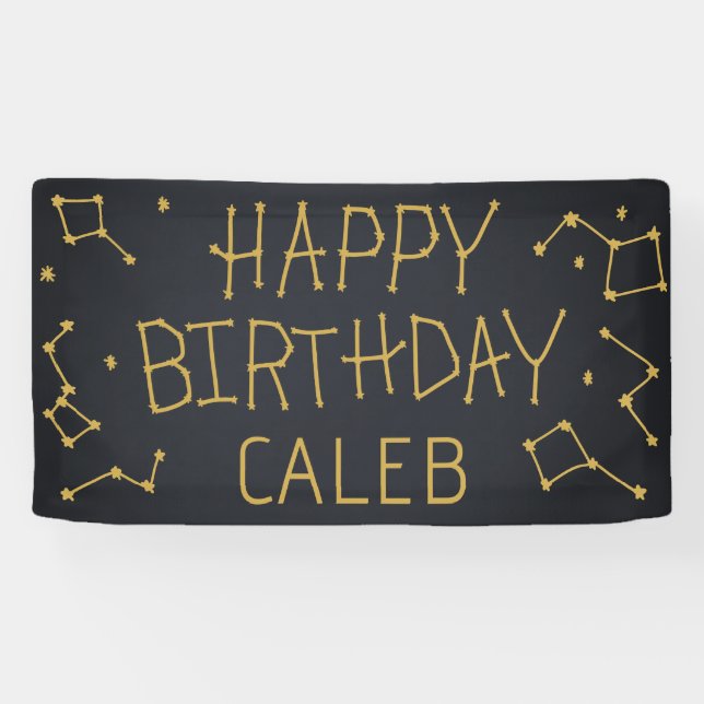 Outer Space Constellation Birthday  Banner (Horizontal)