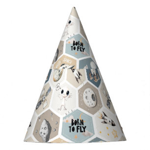 Outer space Cosmic nursery kids baby boy quilt Party Hat
