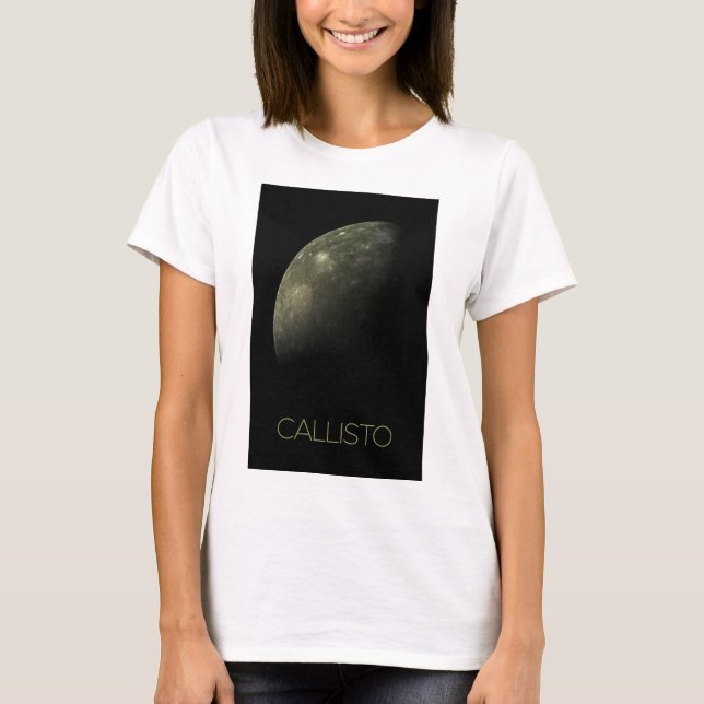 Outer Space, Cosmos, Solar System, Moon Callisto T-Shirt (Front)