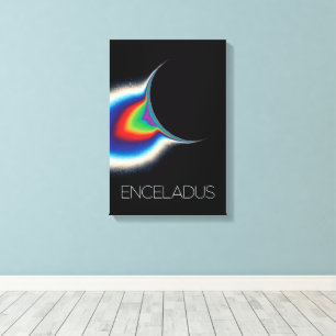 Outer Space, Cosmos, Solar System, Moon Enceladus Canvas Print