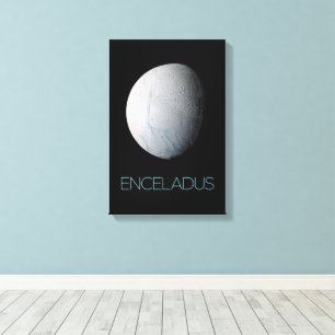 Outer Space, Cosmos, Solar System, Moon Enceladus Canvas Print