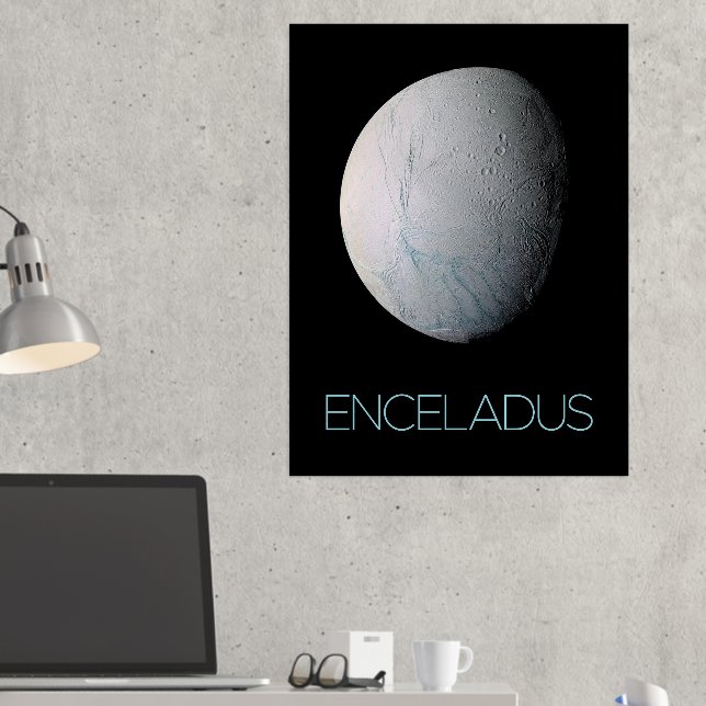Outer Space, Cosmos, Solar System, Moon Enceladus Foil Prints (In Situ (Desk 2))