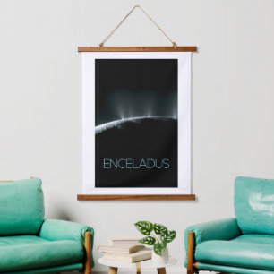 Outer Space, Cosmos, Solar System, Moon Enceladus Hanging Tapestry