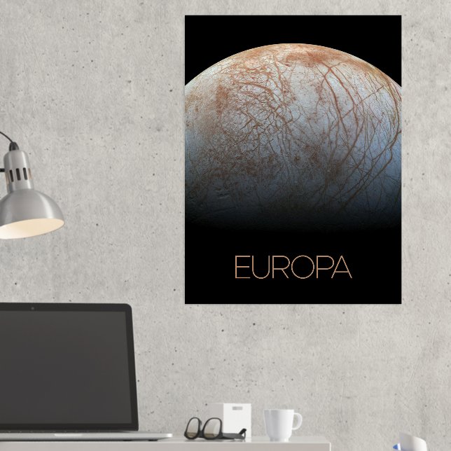 Outer Space, Cosmos, Solar System, Moon Europa Foil Prints (In Situ (Desk 2))