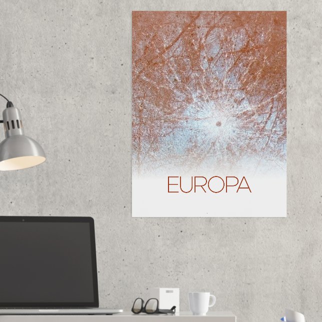 Outer Space, Cosmos, Solar System, Moon Europa Foil Prints (In Situ (Desk 2))