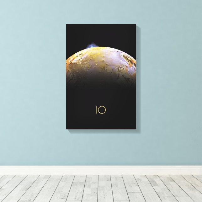 Outer Space, Cosmos, Solar System, Moon IO Canvas Print (Insitu(Wood Floor))