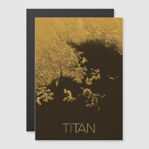 Outer Space, Cosmos, Solar System, Moon Titan Magnetic Invitation