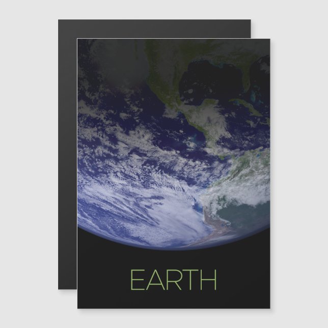 Outer Space, Cosmos, Solar System, Planet Earth Magnetic Invitation (Front/Back)