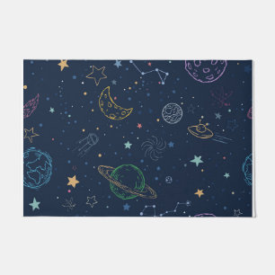 Outer space elements pattern doormat