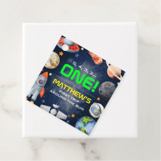 Outer Space First Birthday Favour Tags