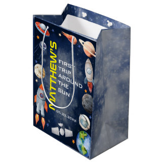 Outer Space First Birthday Medium Gift Bag