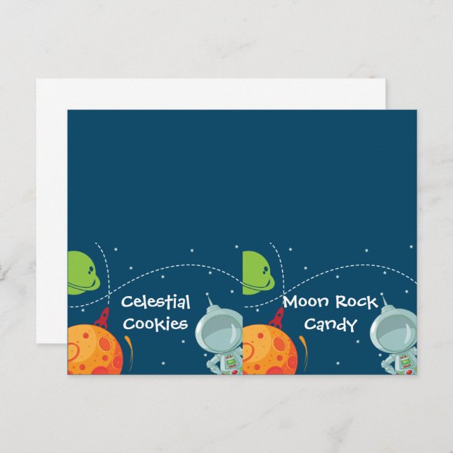 Outer Space Food Label Folded Card (Front/Back)