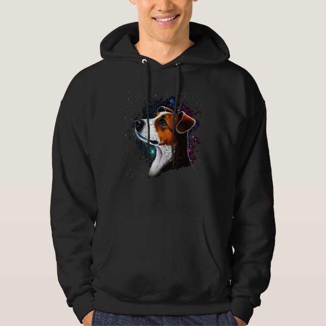 Outer Space Galaxy Astronaut Jack Russell Terrier Hoodie (Front)