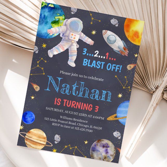 Outer Space Galaxy Birthday Invitation (Creator Uploaded)