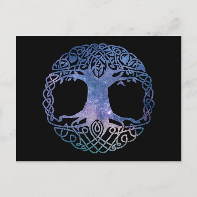 Outer Space Galaxy Celtic Tree of Life Postcard (Front)
