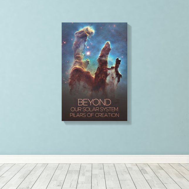 Outer Space, Galaxy, Milky Way, Pilars Of Creation Canvas Print (Insitu(Wood Floor))