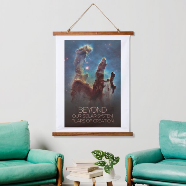 Outer Space, Galaxy, Milky Way, Pilars Of Creation Hanging Tapestry (Living Room)