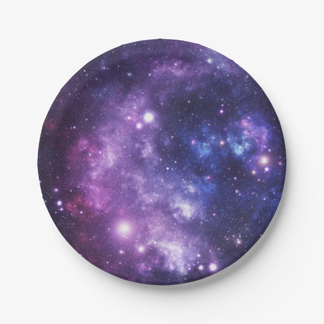 Outer Space Galaxy Paper Plate (Front)