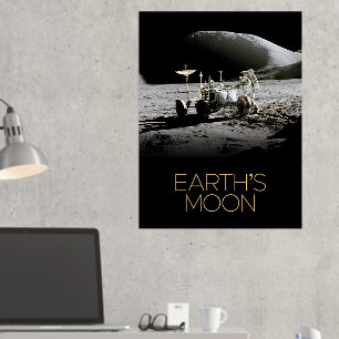 Outer Space, Galaxy, Solar System, Earth's Moon Foil Prints