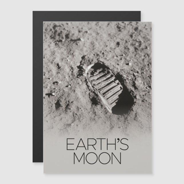 Outer Space, Galaxy, Solar System, Earth's Moon Magnetic Invitation (Front/Back)