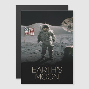 Outer Space, Galaxy, Solar System, Earth's Moon Magnetic Invitation