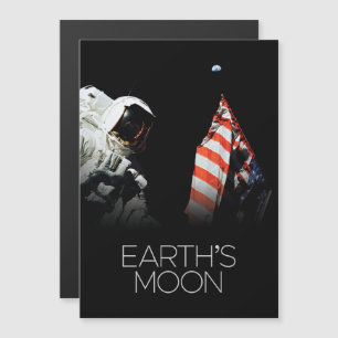 Outer Space, Galaxy, Solar System, Earth's Moon Magnetic Invitation