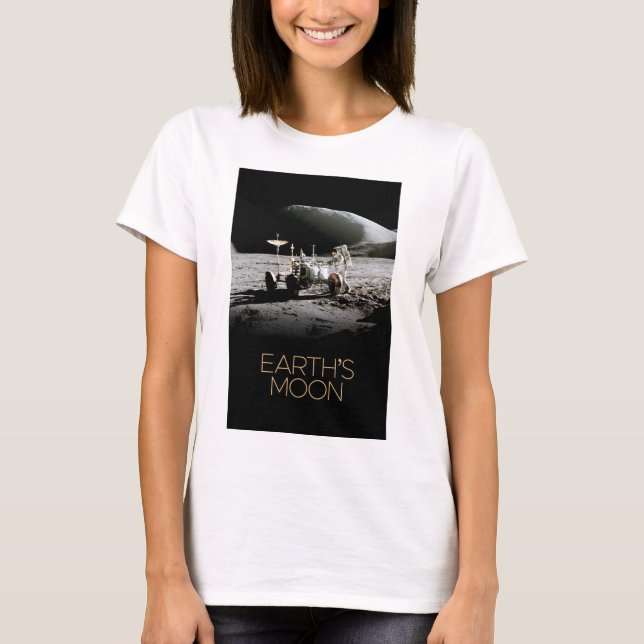 Outer Space, Galaxy, Solar System, Earth's Moon T-Shirt (Front)