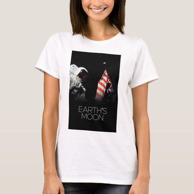 Outer Space, Galaxy, Solar System, Earth's Moon T-Shirt (Front)