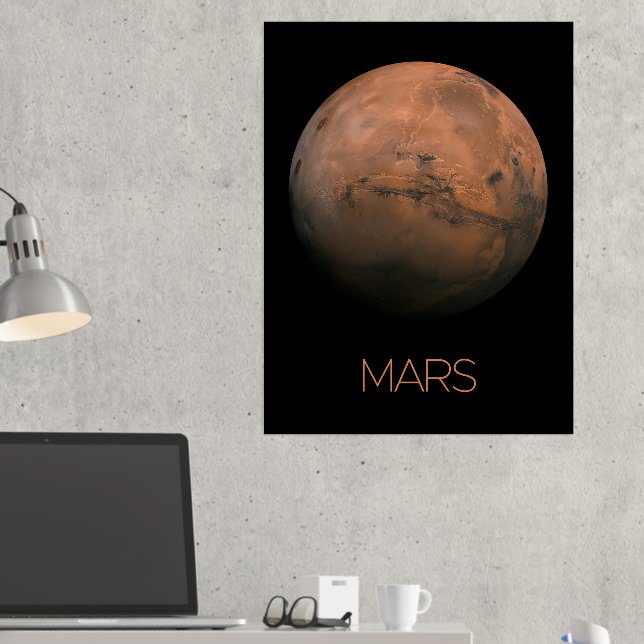 Outer Space, Galaxy, Solar System, Planet Mars Foil Prints (In Situ (Desk 2))