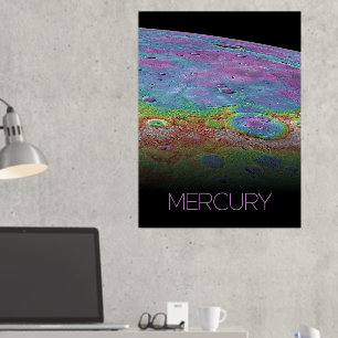 Outer Space, Galaxy, Solar System, Planet Mercury Foil Prints