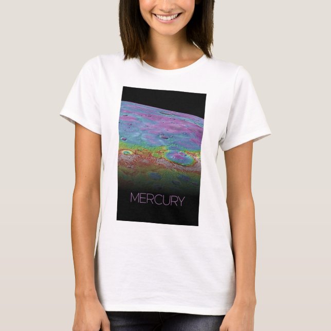 Outer Space, Galaxy, Solar System, Planet Mercury T-Shirt (Front)