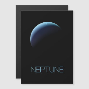 Outer Space, Galaxy, Solar System, Planet Neptune Magnetic Invitation