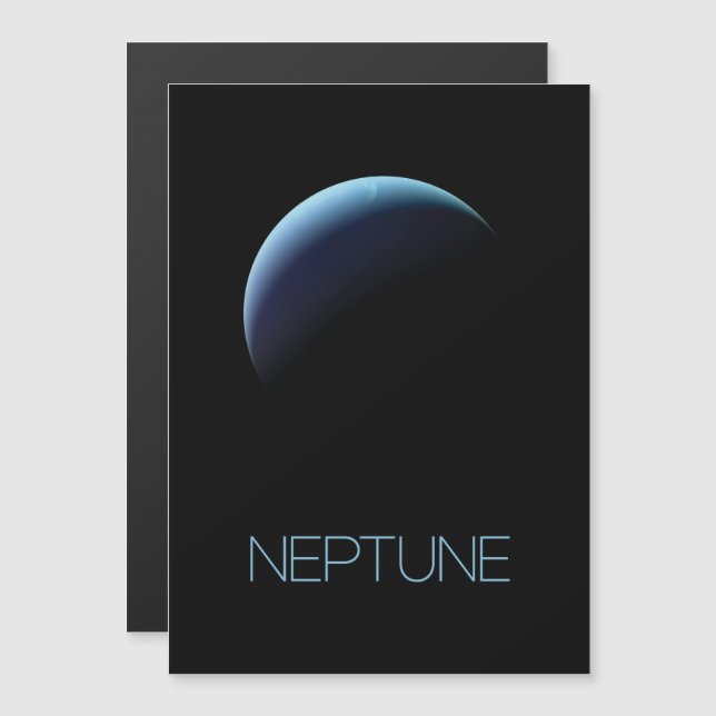 Outer Space, Galaxy, Solar System, Planet Neptune Magnetic Invitation (Front/Back)