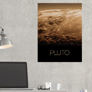 Outer Space, Galaxy, Solar System, Planet Pluto Foil Prints