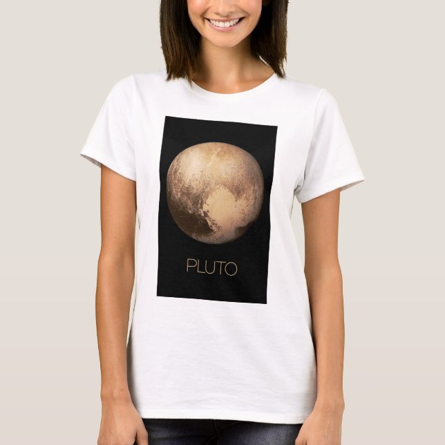 Outer Space, Galaxy, Solar System, Planet Pluto T-Shirt (Front)