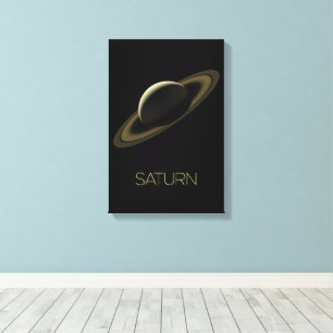 Outer Space, Galaxy, Solar System, Planet Saturn Canvas Print