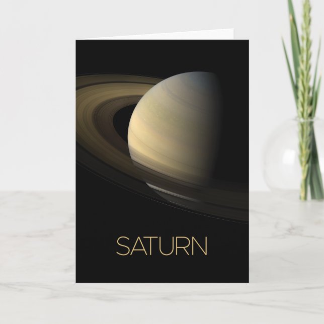 Outer Space, Galaxy, Solar System, Planet Saturn Card (Front)