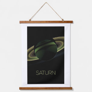 Outer Space, Galaxy, Solar System, Planet Saturn Hanging Tapestry