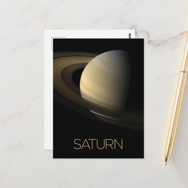 Outer Space, Galaxy, Solar System, Planet Saturn Postcard (Front/Back In Situ)