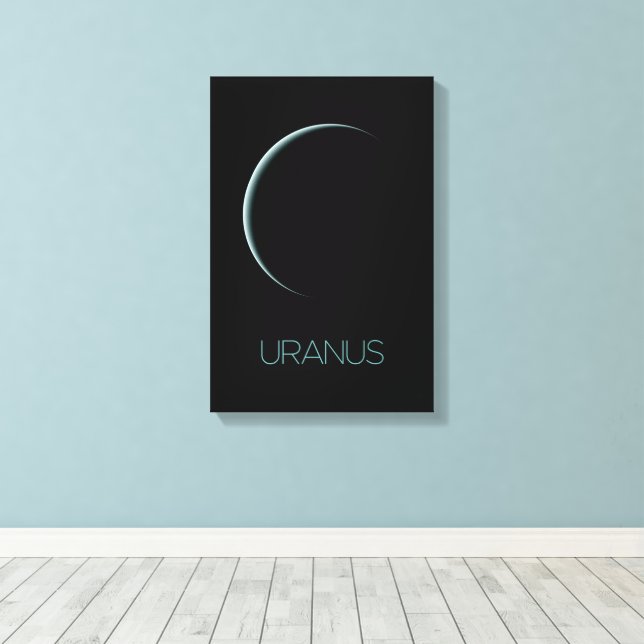 Outer Space, Galaxy, Solar System, Planet Uranus Canvas Print (Insitu(Wood Floor))