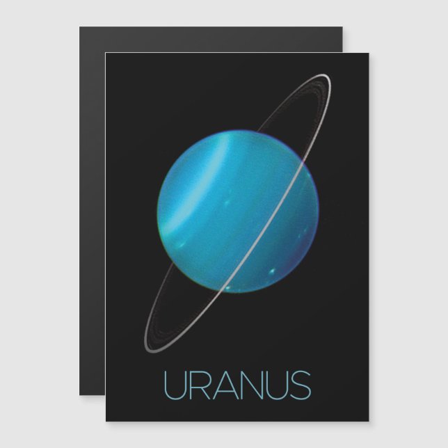 Outer Space, Galaxy, Solar System, Planet Uranus Magnetic Invitation (Front/Back)