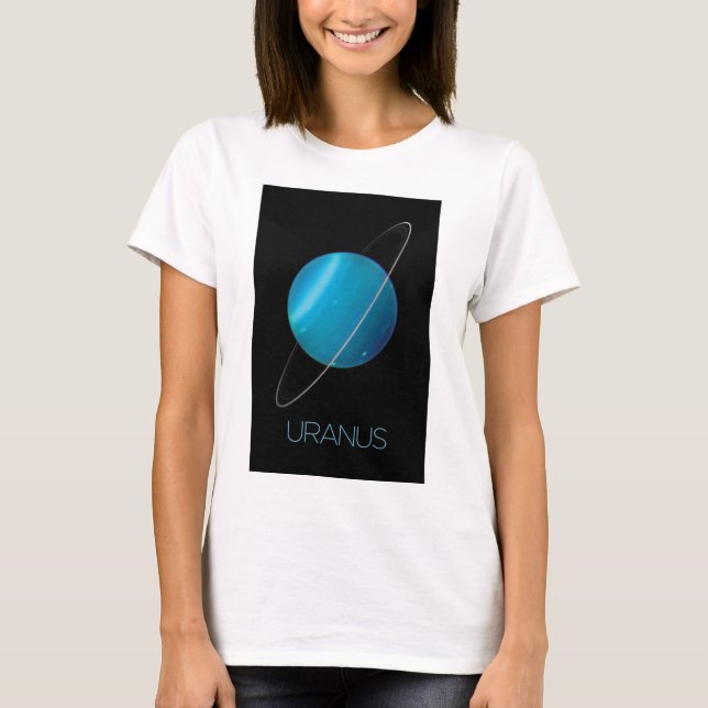 Outer Space, Galaxy, Solar System, Planet Uranus T-Shirt (Front)