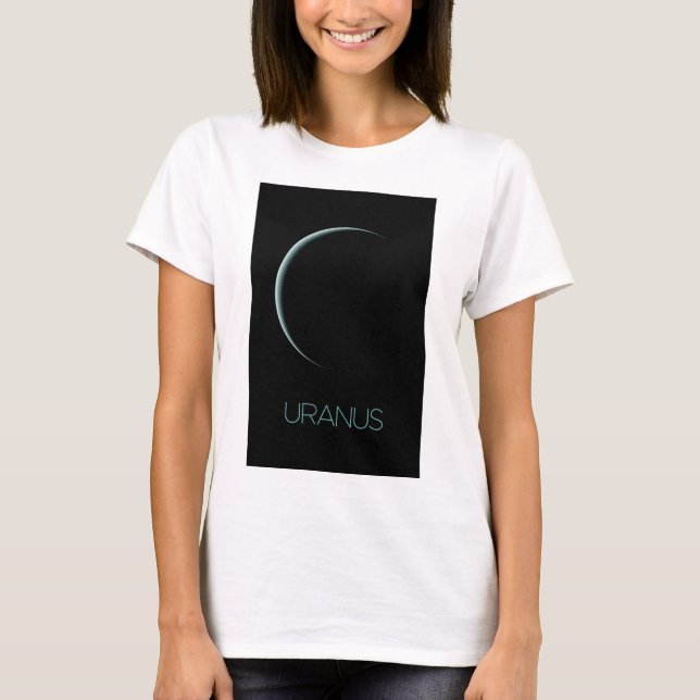 Outer Space, Galaxy, Solar System, Planet Uranus T-Shirt (Front)