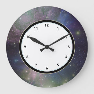 Outer Space galaxy, stars and nebula astronomy Large Clock