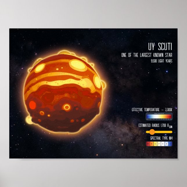 Outer Space Galaxy Stars Universe Science Info Poster (Front)