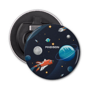 Outer Space Galaxy Travel Shuttle Custom Bottle Opener